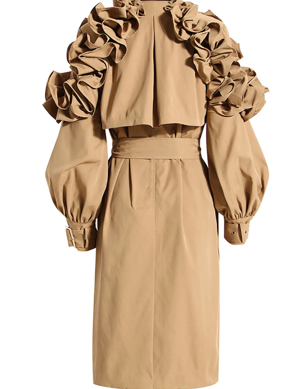 Ruffle Trench Coat