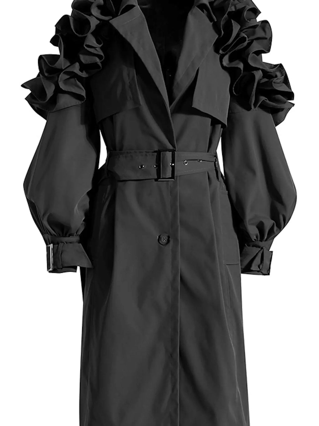 Ruffle Trench Coat