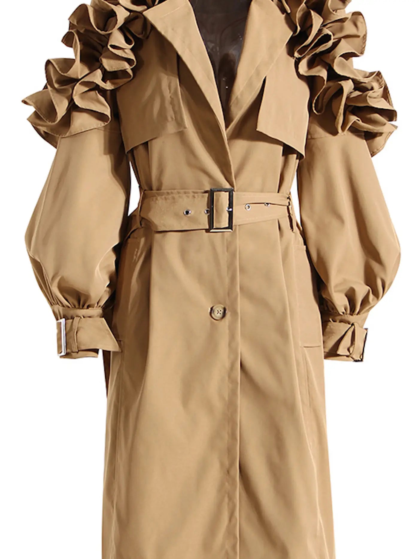 Ruffle Trench Coat