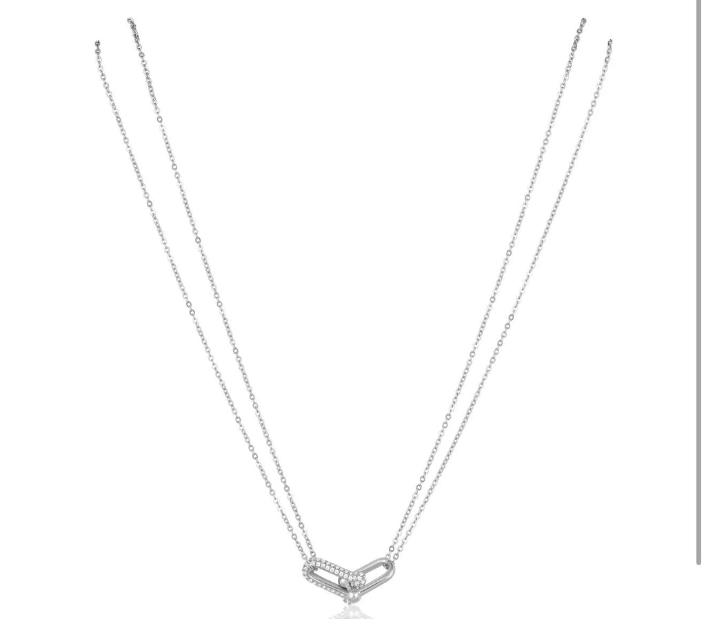 U Link Pave Necklace