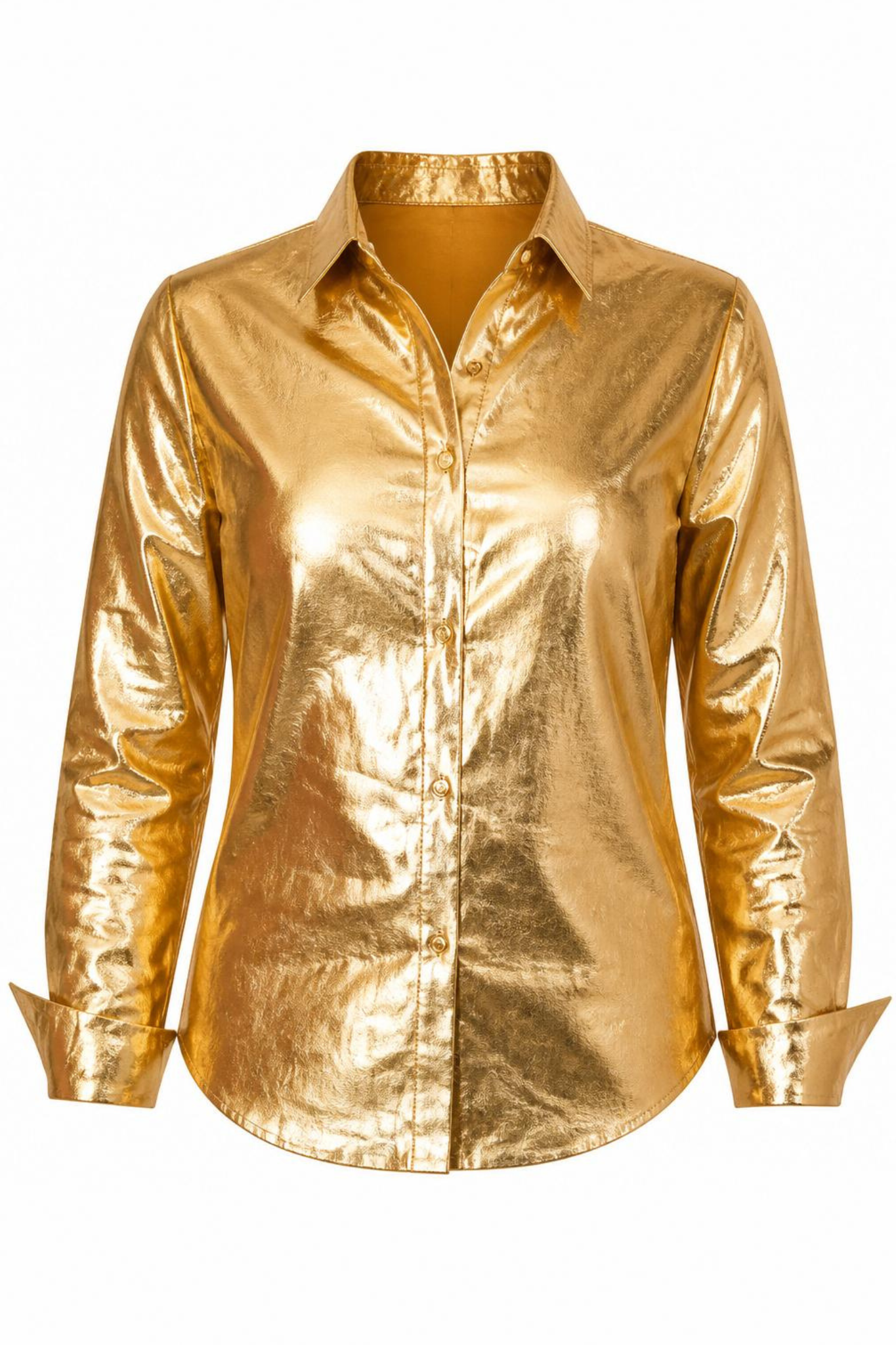 San Marino Metallic Linen Shirt Gold