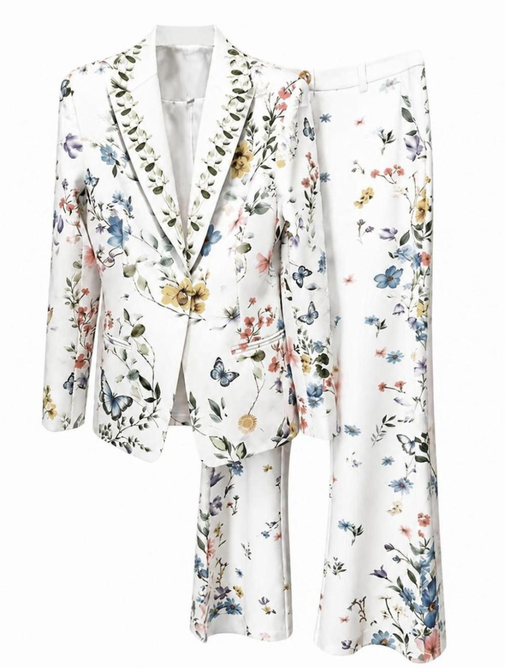 The Floral Wide Leg Pants Suit